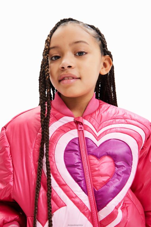 chica ropa 8H0V1769 chaqueta bomber acolchada con corazones Desigual