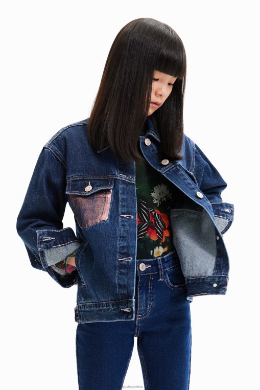 chica ropa 8H0V1772 chaqueta estilo camionero de mezclilla con corazones Desigual