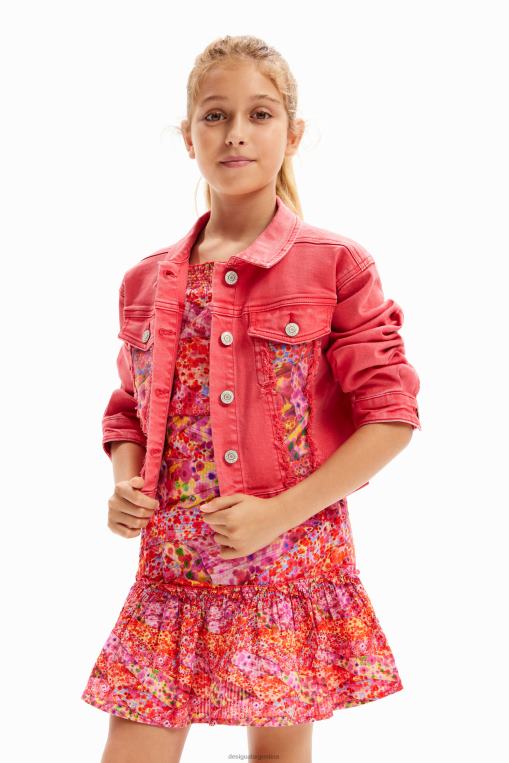 chica ropa 8H0V1775 chaqueta estilo camionero de mezclilla con parche Desigual