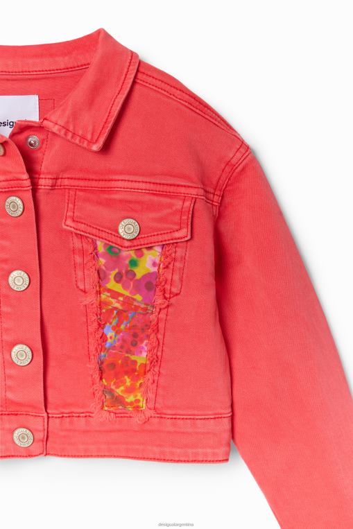 chica ropa 8H0V1775 chaqueta estilo camionero de mezclilla con parche Desigual
