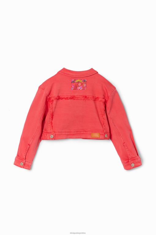 chica ropa 8H0V1775 chaqueta estilo camionero de mezclilla con parche Desigual
