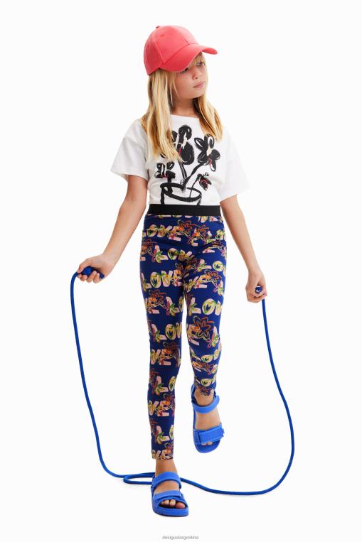 chica ropa 8H0V1703 legging de flores de amor Desigual