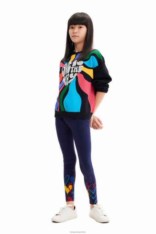 chica ropa 8H0V1705 leggins largos con forma de corazón Desigual