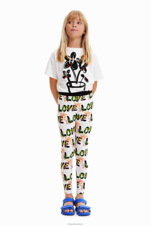 chica ropa 8H0V1710 legging de flores de amor Desigual