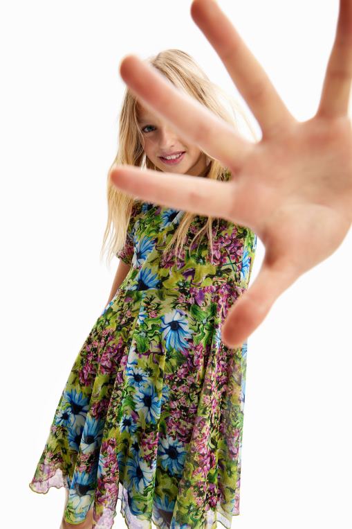 chica ropa 8H0V1790 vestido de flores de tul Desigual