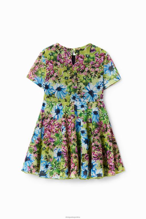 chica ropa 8H0V1790 vestido de flores de tul Desigual