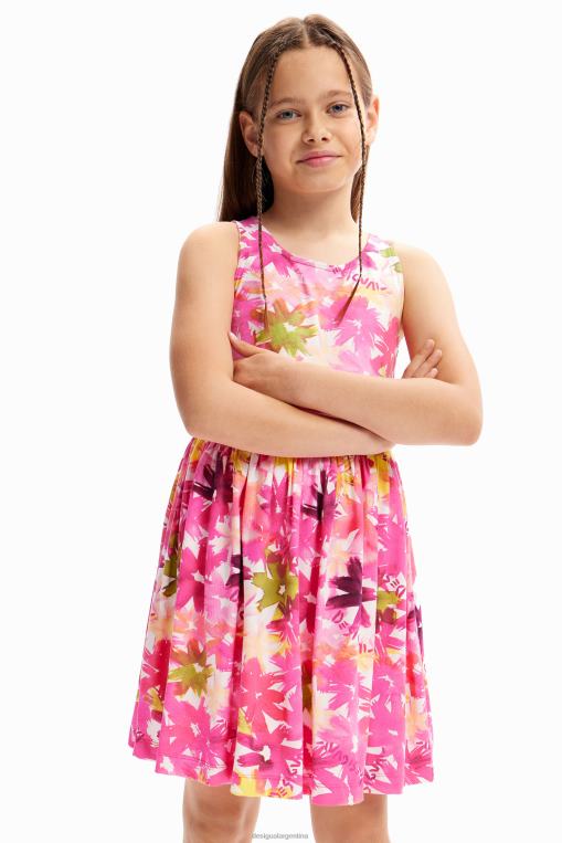 chica ropa 8H0V1874 vestido corto floral acuarela Desigual