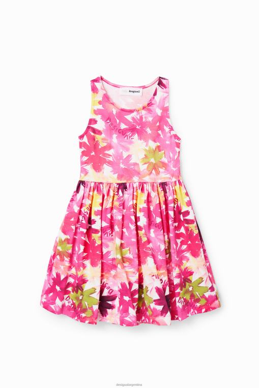 chica ropa 8H0V1874 vestido corto floral acuarela Desigual