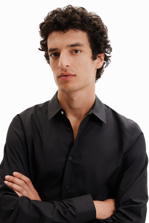 hombres ropa 8H0V1606 camisa básica con detalles en contraste Desigual
