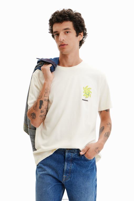 hombres ropa 8H0V1520 camiseta de manga corta con diseño de sol Desigual