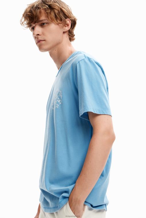 hombres ropa 8H0V1561 camiseta de manga corta paraíso Desigual