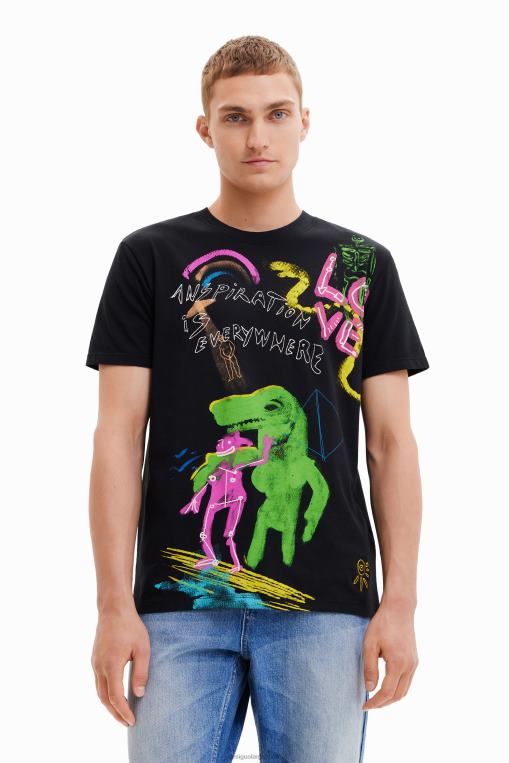 hombres ropa 8H0V1675 camiseta manga corta dinosaurio Desigual