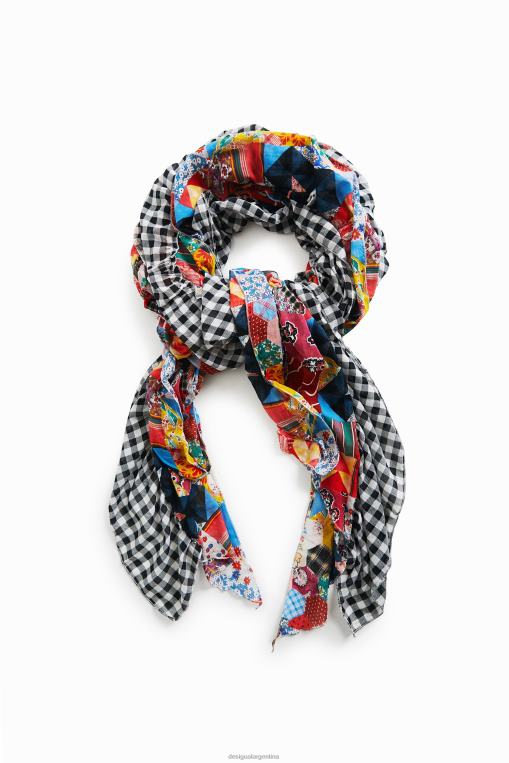 mujer accesorio 8H0V1410 pareo con volantes y patchwork de johnson hartig Desigual