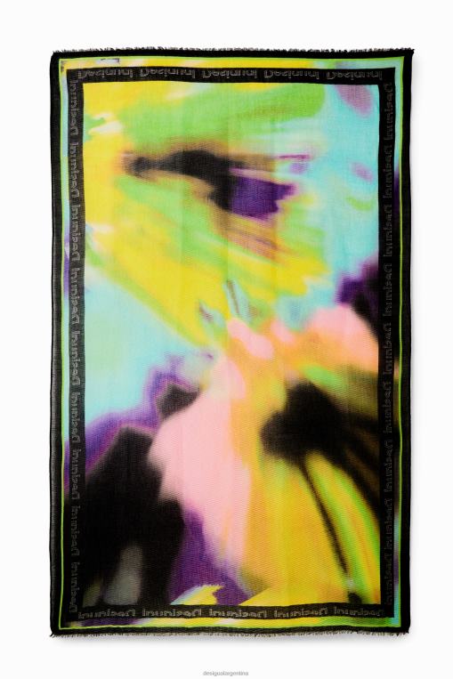 mujer accesorio 8H0V334 fular rectangular plisado con efecto tie-dye Desigual