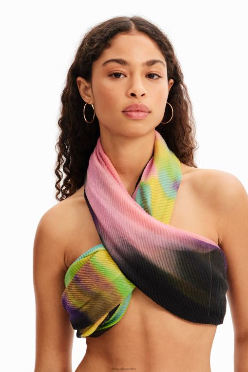 mujer accesorio 8H0V334 fular rectangular plisado con efecto tie-dye Desigual