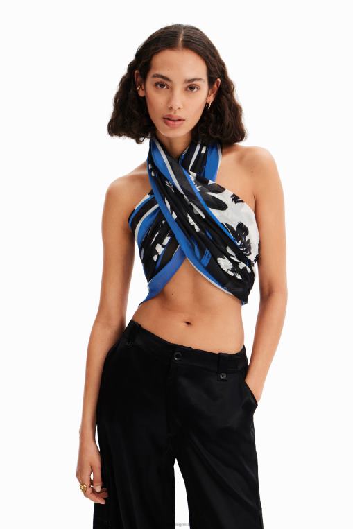 mujer accesorio 8H0V423 fular artístico rectangular con flores Desigual