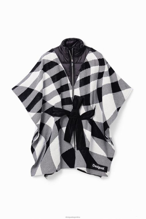 mujer accesorio 8H0V1440 poncho a cuadros con cinturón Desigual