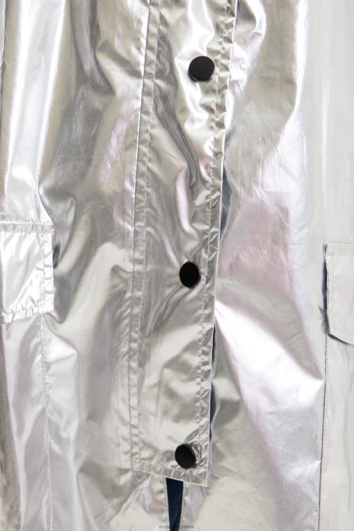 mujer accesorio 8H0V570 poncho de lluvia laminado metalizado Desigual
