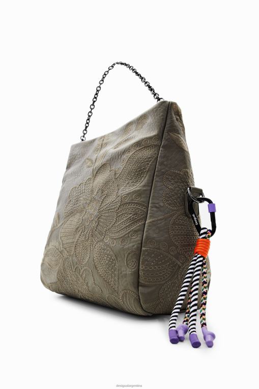 mujer accesorio 8H0V1246 bolso mediano con bordado floral Desigual