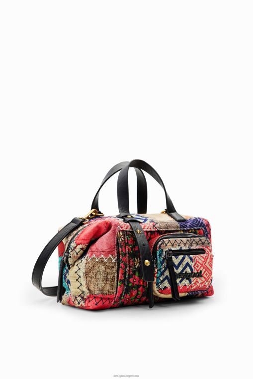 mujer accesorio 8H0V1267 bolso mediano de lona con patchwork Desigual