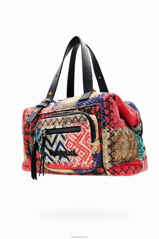 mujer accesorio 8H0V1267 bolso mediano de lona con patchwork Desigual