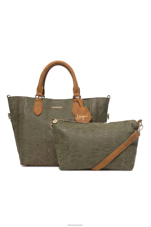 mujer accesorio 8H0V1399 bolso con mandala con efecto de reptil Desigual
