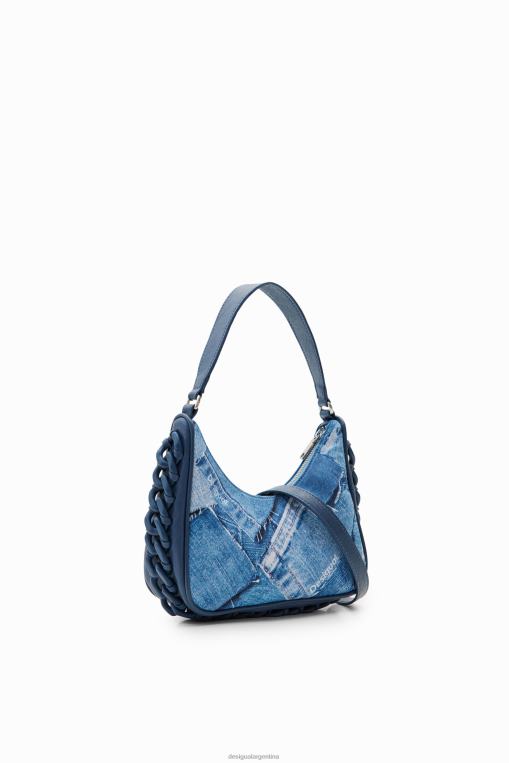 mujer accesorio 8H0V218 bolso pequeño de mezclilla con patchwork Desigual