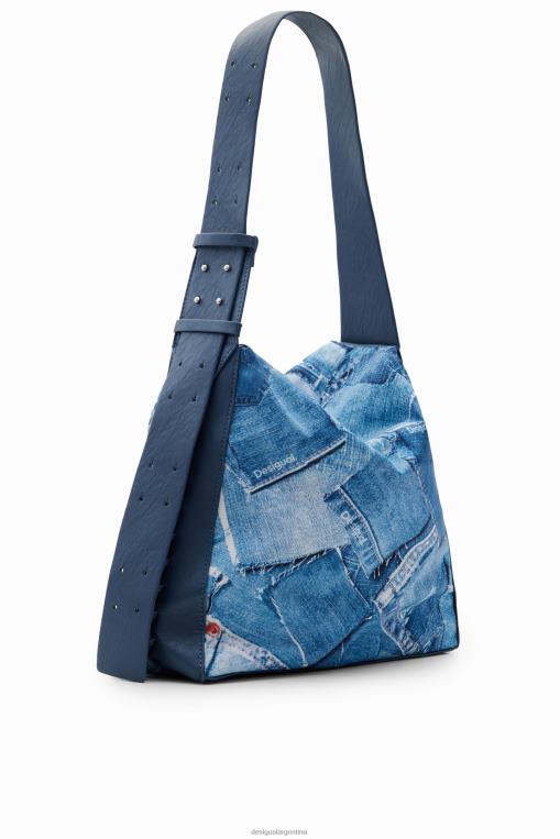 mujer accesorio 8H0V253 bolso grande de mezclilla con patchwork Desigual