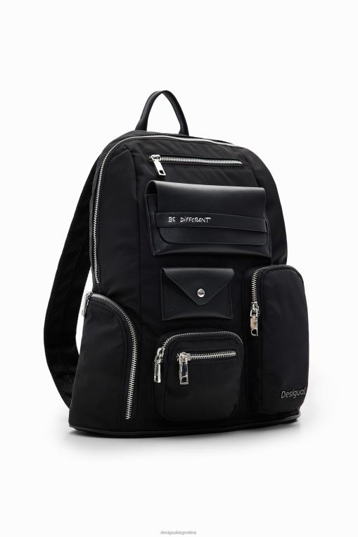 mujer accesorio 8H0V1228 mochila grande con bolsillos de nailon Desigual