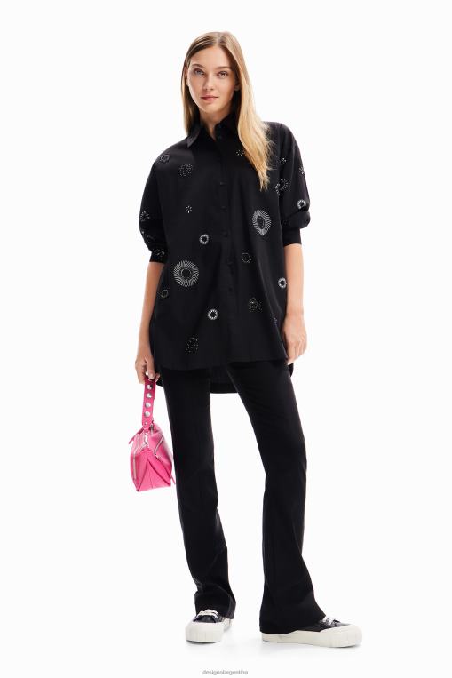 mujer ropa 8H0V161 camisa oversize bordada Desigual
