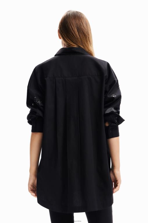 mujer ropa 8H0V161 camisa oversize bordada Desigual