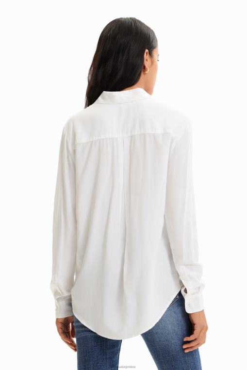 mujer ropa 8H0V164 camisa con mensaje de patchwork Desigual