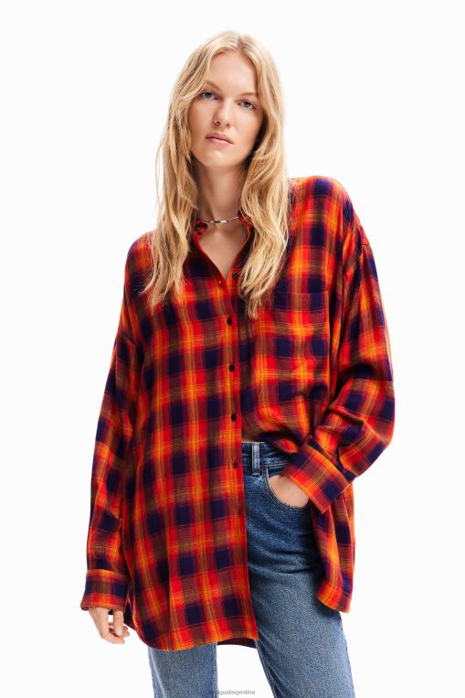 mujer ropa 8H0V194 camisa a cuadros de gran tamaño Desigual
