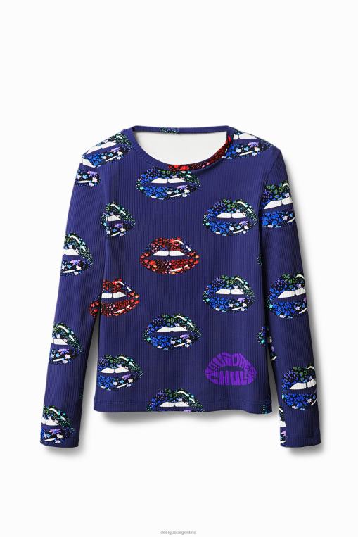 mujer ropa 8H0V1054 camiseta de canalé con escote en la espalda Desigual