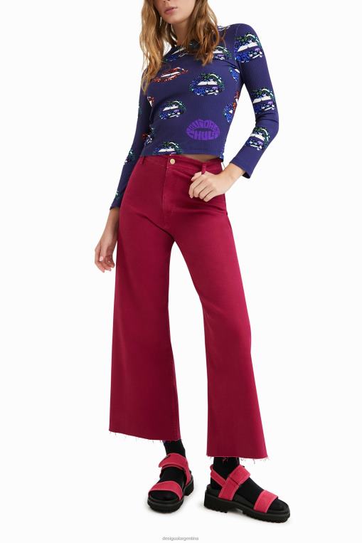 mujer ropa 8H0V1054 camiseta de canalé con escote en la espalda Desigual