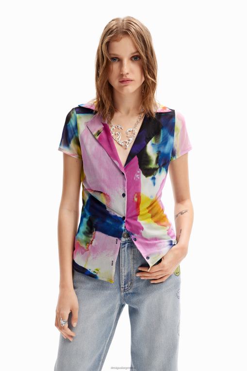 mujer ropa 8H0V1141 camiseta resort de tul acuarela Desigual