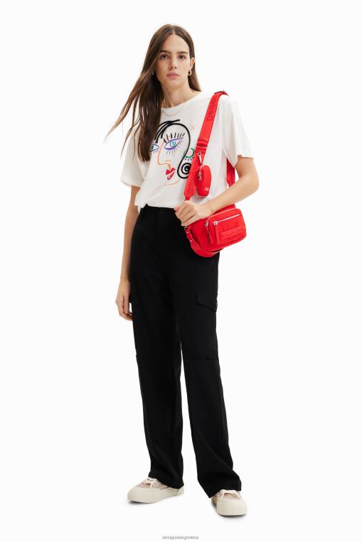 mujer ropa 8H0V341 camiseta de manga corta con cara Desigual
