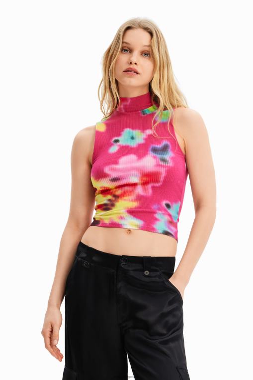 mujer ropa 8H0V434 camiseta sin mangas de canalé floral Desigual