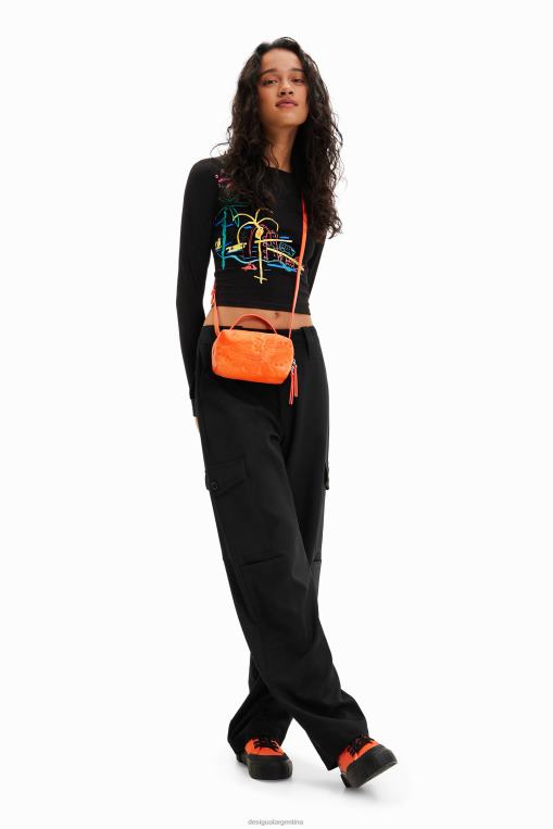 mujer ropa 8H0V442 camiseta corta y ajustada arty Desigual