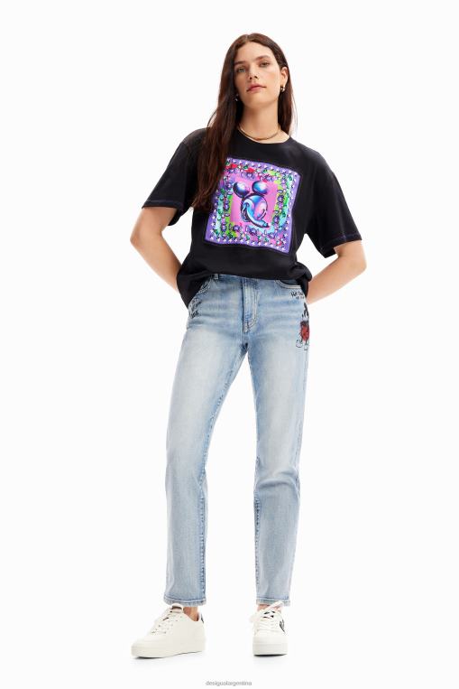 mujer ropa 8H0V79 camiseta oversize de mickey mouse Desigual