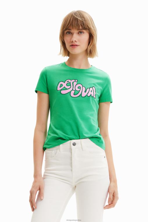 mujer ropa 8H0V808 camiseta de manga corta con strass Desigual