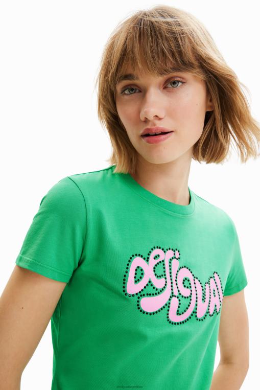 mujer ropa 8H0V808 camiseta de manga corta con strass Desigual