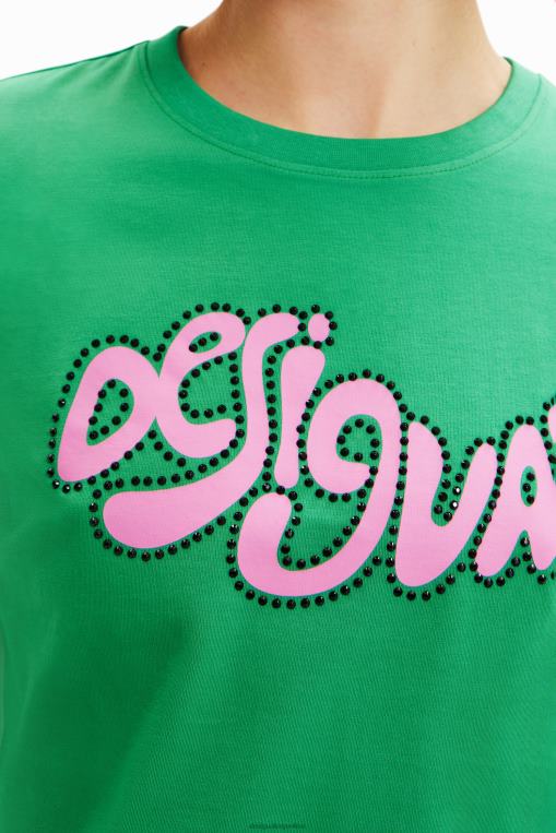 mujer ropa 8H0V808 camiseta de manga corta con strass Desigual