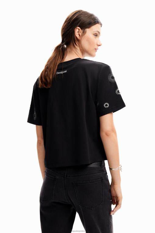 mujer ropa 8H0V99 camiseta oversize bordada Desigual