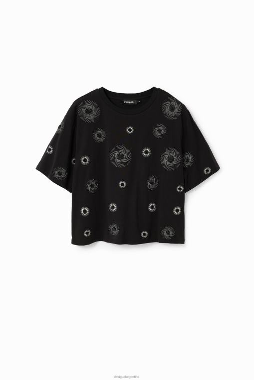 mujer ropa 8H0V99 camiseta oversize bordada Desigual