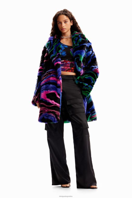 mujer ropa 8H0V134 metro. abrigo con efecto de piel de christian lacroix Desigual