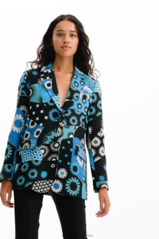 mujer ropa 8H0V150 blazer con patchwork de jacquard Desigual