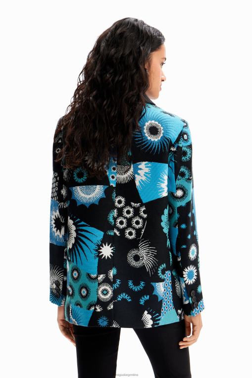 mujer ropa 8H0V150 blazer con patchwork de jacquard Desigual