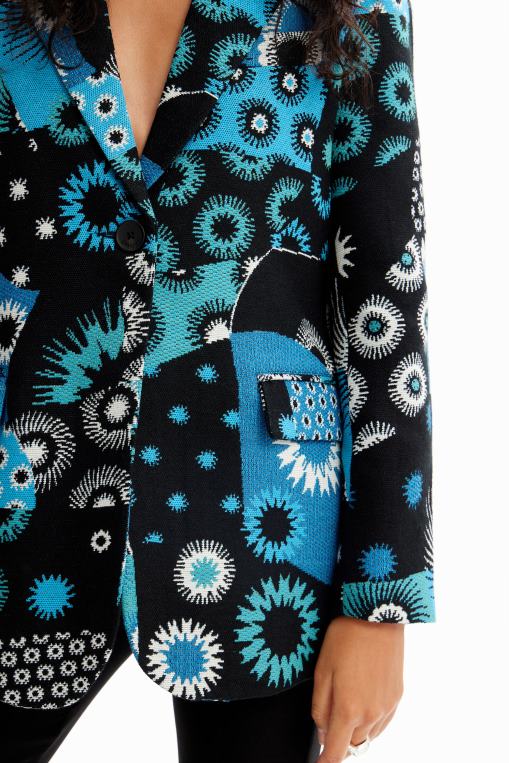 mujer ropa 8H0V150 blazer con patchwork de jacquard Desigual