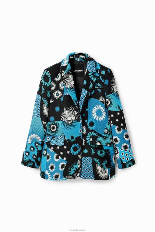 mujer ropa 8H0V150 blazer con patchwork de jacquard Desigual